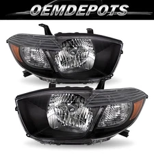 For 2008 2009 2010 Toyota Highlander Black Housing Amber Corner Headlights L+R