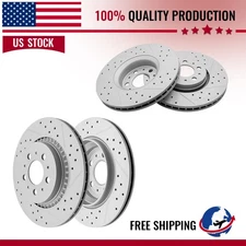 4PCS Front Rear Drilled Slotted Brake Disc Rotors Set For 2003 - 2013 Volvo Xc90