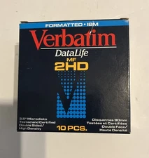 New Open box -Verbatim Data Life - IBM Formatted MF 2HD 3.5 microdiscs floppies