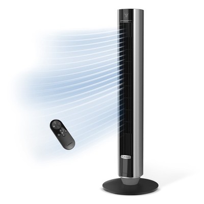 Lasko TDC401 WhisperForce DC Technology Tower Fan, 29 ft/s Airflow, Remote