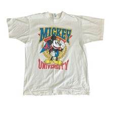 Vintage Mickey  Co Mickey University White T-Shirt One Size Single Stitch