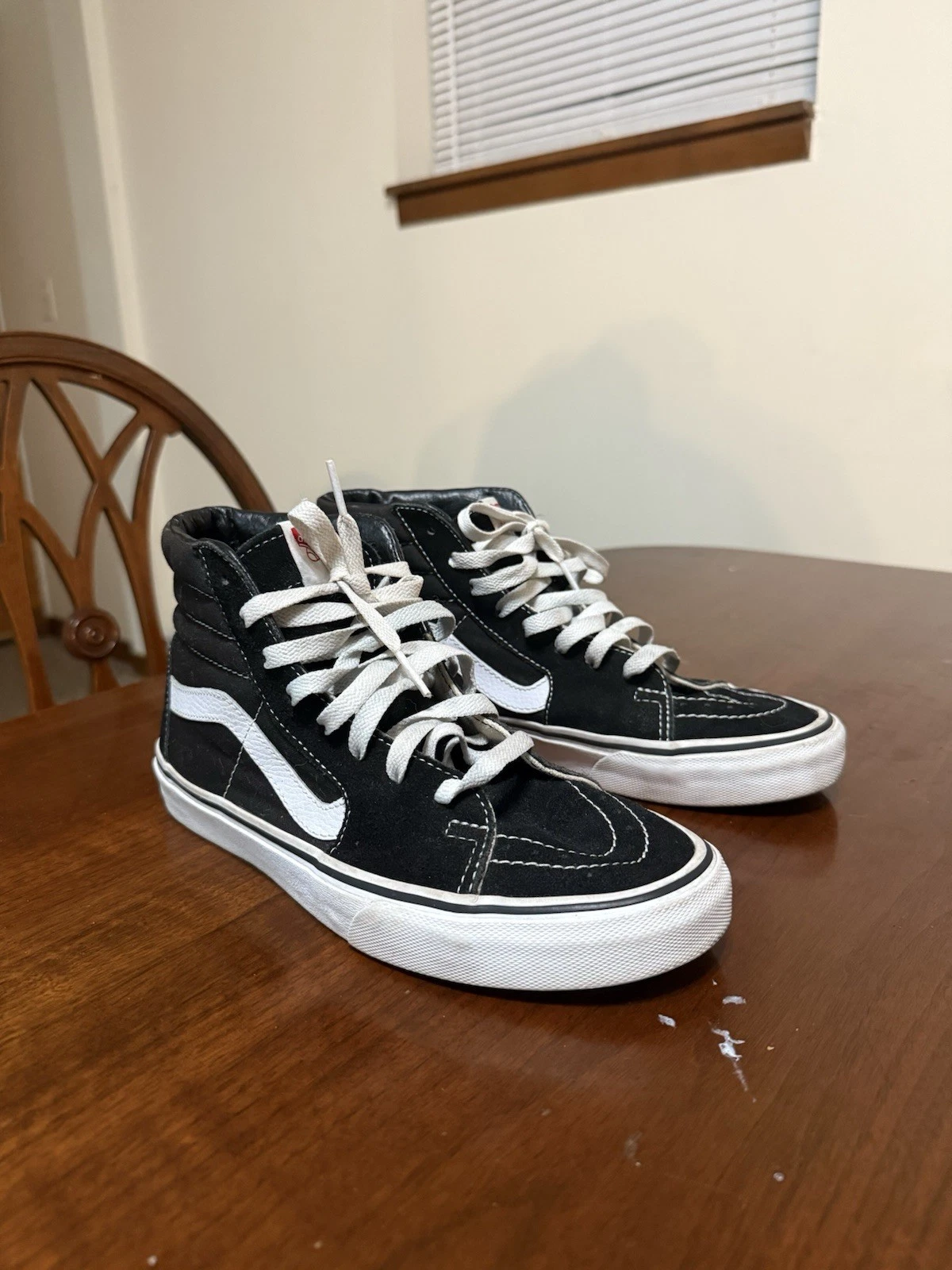 Scarpe da skate VANS Sk8 Hi nere scamosciate tela stringate alte uomo 7 donna 8 5