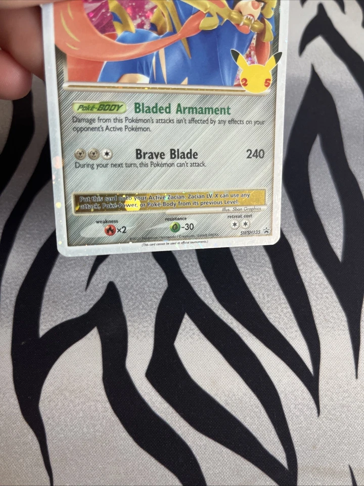 Zacian LV X SWSH135 Sword & Shield Promo Pokemon Card Swirl EXTREMELY RARE READ! - Image 3 of 4