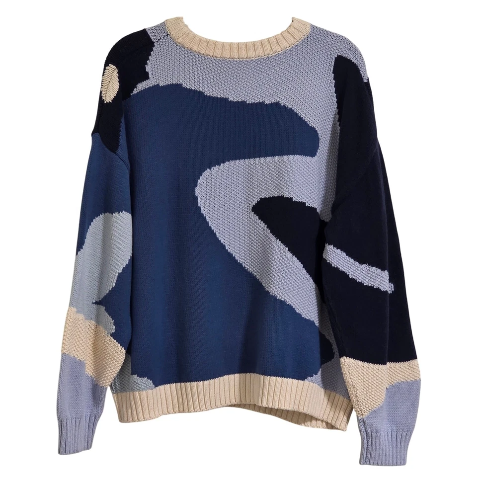 Weekend Max Mara Mujer XL? Suéter Plinio Rosa Floral Algodón Tejido Pullover Leer Foto 3 de 4