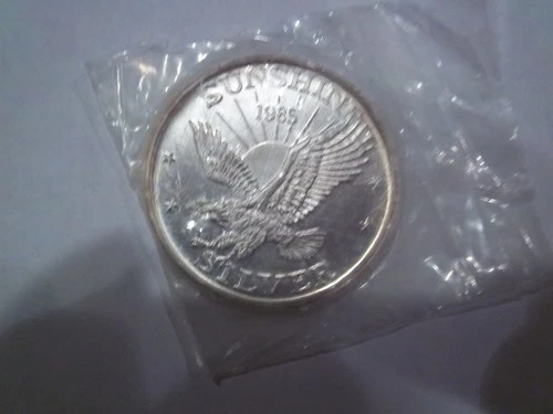 1985 Sunshine .999 UNC Vintage Silver Round 1 Troy Oz. in Original Mint Sleeve.