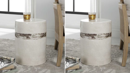 PAIR OF MODERN COMANCHE CERAMIC GARDEN STOOL ACCENT END TABLES UTTERMOST 25287 - Picture 1 of 6