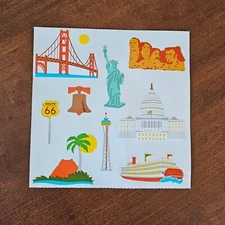 Mrs Grossman Grossman's Stickers USA Travel Landmarks Sightseeing Vacation