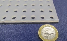 Polypropylene Perforated Sheet, 1/8" Thick x 24" x 48", 1/4" Dia Hole, Straight