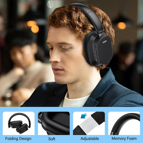 Wireless Headphones Bluetooth Noise Cancelling Stereo Earphones Over Ear Headset - Picture 6 of 12
