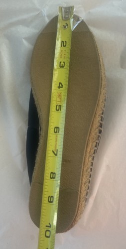 YSL Saint Laurent Blk Canvas Signature Embroidered Espadrilles Flats~39 1/2~$725 - Picture 13 of 14