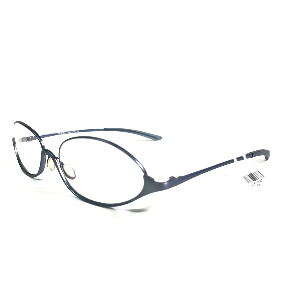 Monturas de gafas Prada VPR 57B 1AU-1S1 azules redondas ovaladas modernismo 54-17-135 Foto 4 de 4