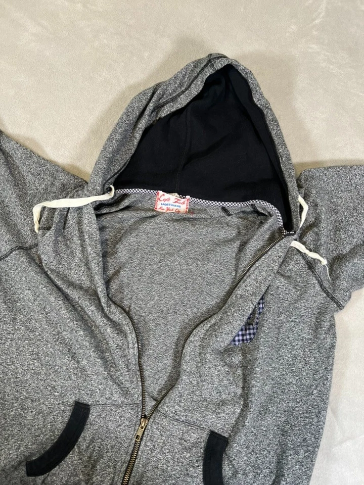 Sudadera con Capucha Left Field NYC EE. UU. Parche Calavera Para Hombre Grande Gris Cremallera Completa Grunge Patín Y2K Foto 4 de 4