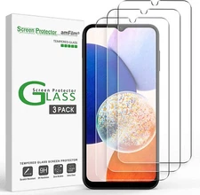 (3 Pack) amFilm for Samsung Galaxy A14 5G 6.6" Tempered Glass Screen Protector