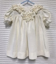 Vintage Peaches N Cream Toddler Girls 3T Pale Yellow Fancy Dress Holiday