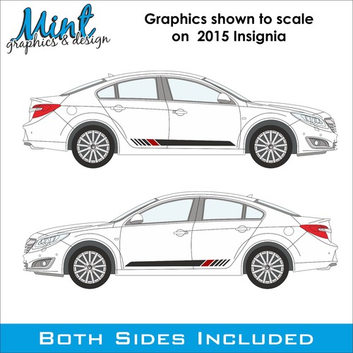 Vauxhall (Opel) Insigina VXR SRI Seitenstreifen Aufkleber Sticker Vinyl Grafik 003 - Bild 3 von 5