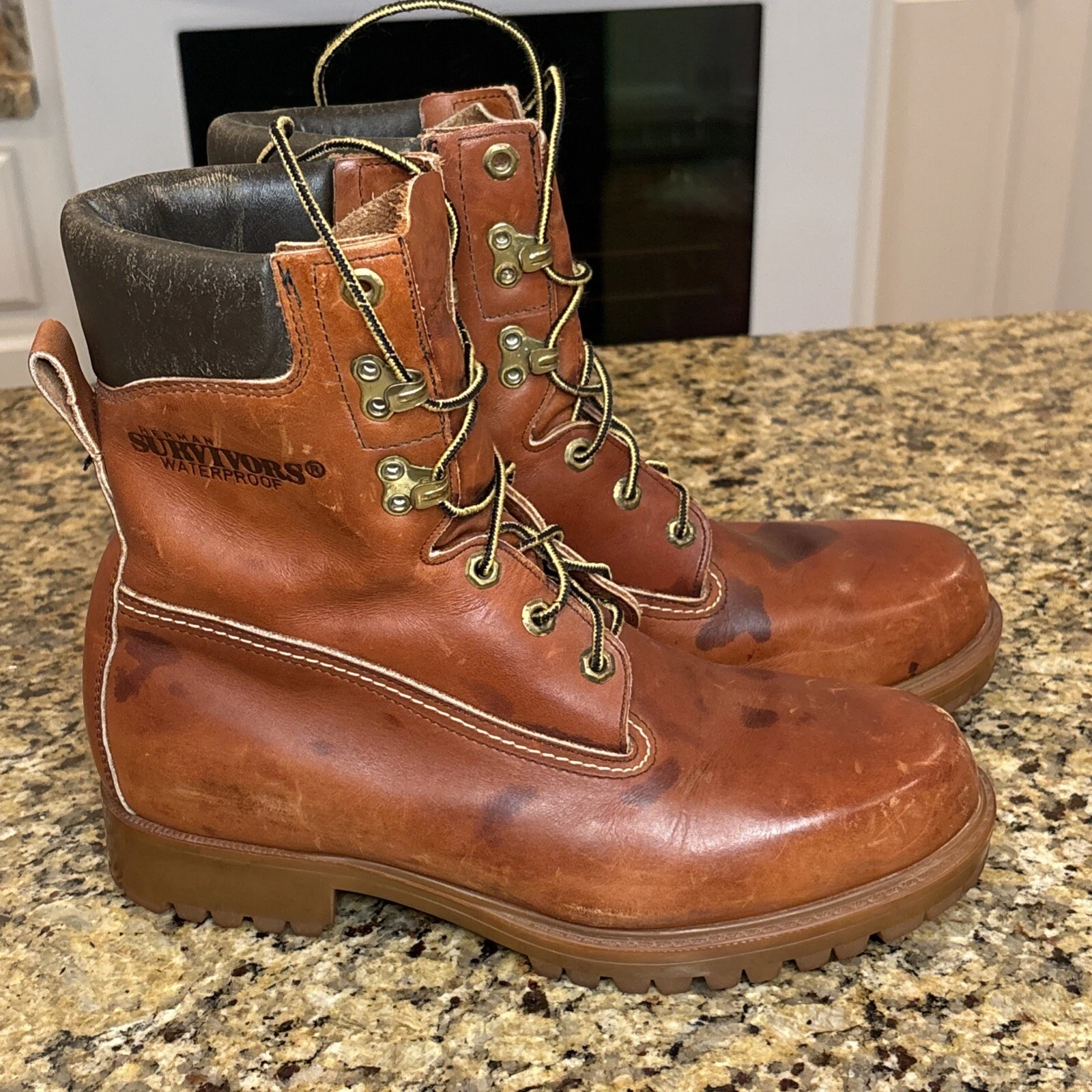 Herman Survivors Vintage Leather Waterproof Insulated Work/Hunting Boots Mens 8