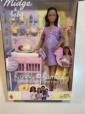 Barbie Happy Family AA Rare Pregnant Midge & Baby 💕 2002 Mattel NRFB HTF