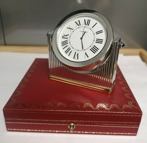 Rare CARTIER DESK CLOCK PALLADIUM WATCH CHOPARD MONTRE PEN DIABOLO PASHA  MUST OR | eBay