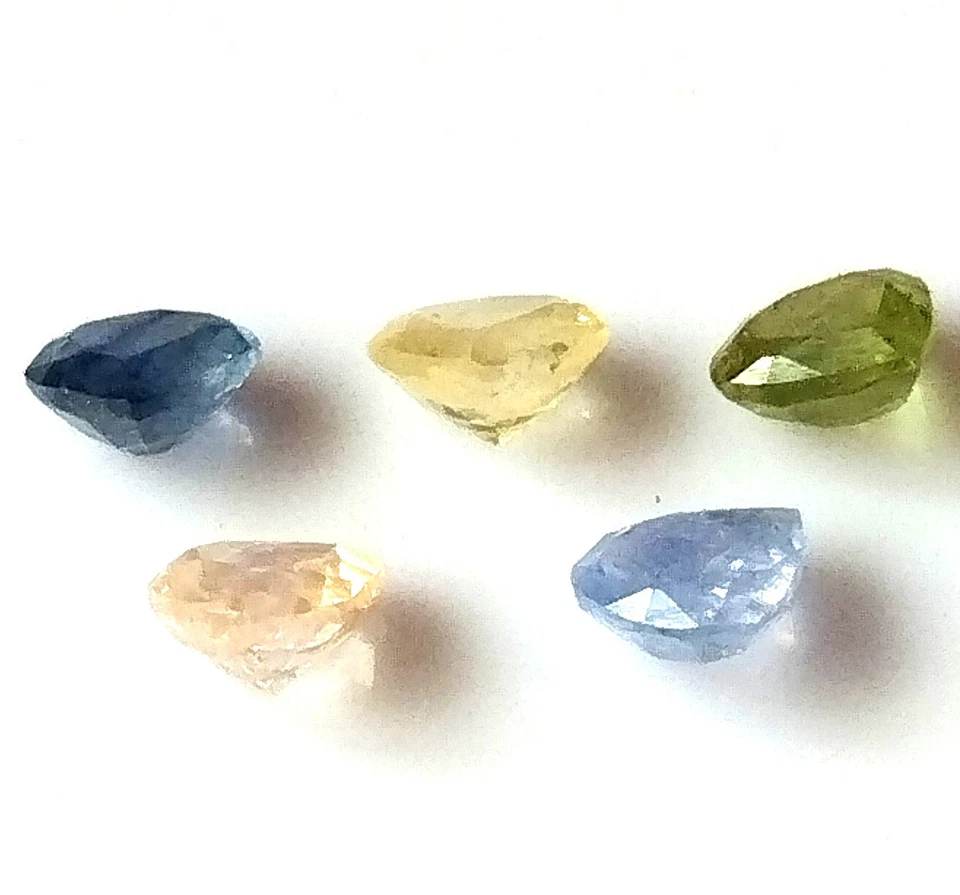 Ceylon Multi Sapphire Heart Cut 5X5 mm Faceted Natural Unheated Gemstone 5 Piece - Image 3 of 4