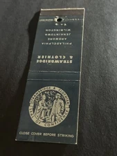 Vintage Pennsylvania Matchbook: “Strawbridge And Clothier”