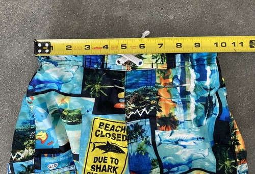 OP swim trunks blue with shark print boys sz s (6-7) - Picture 4 of 9