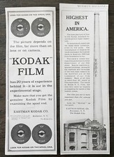 Eastman KODAK Building Stack Film Spool Vtg 1906 Photography Camera Co Print Ads