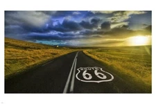 the OPEN ROAD world famous Route 66 POSTER 20x30 US Highway Chicago to L.A.