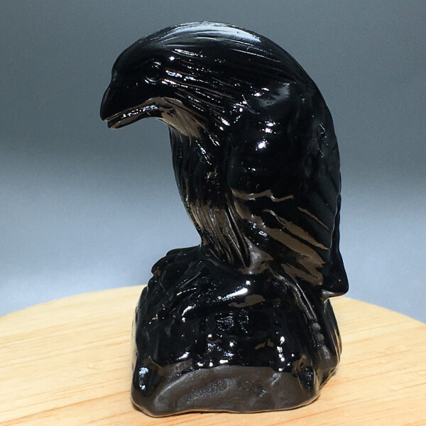 82g Natural Crystal.obsidian.Hand-carved.Exquisite crow.Animal statues 586