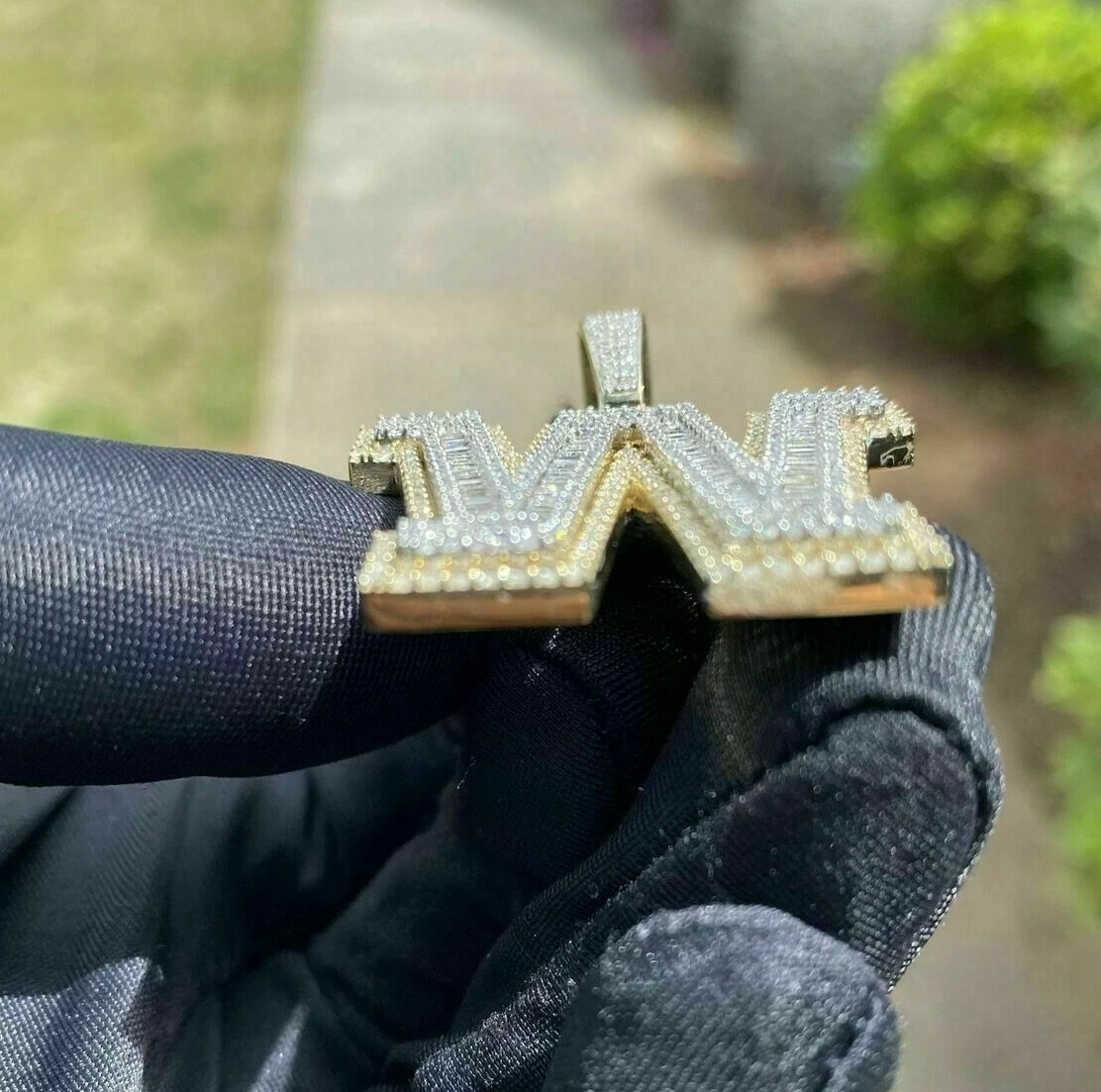 Baguette letter pendant deals