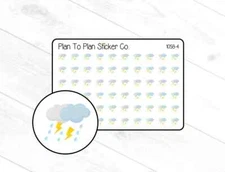 1058-4~~ Stormy Weather Trackers Planner Stickers.