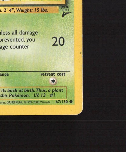 Bulbasaur 67/130 Base Set 2 Common Pokemon Card MP - Picture 6 of 10