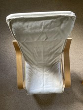 Poltrona per bambini Ikea Poang - legno - fodera in lino imbottita sfoderabile e lavabile