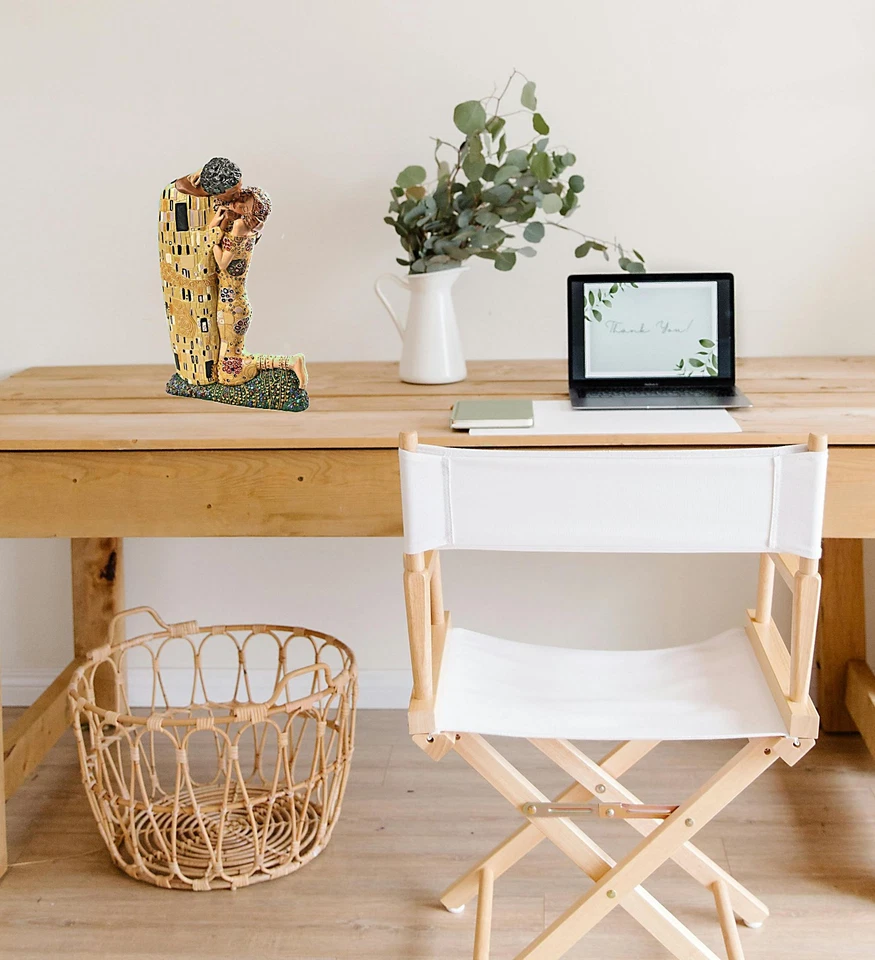 Gustav KLIMT El Beso Abrazando Pareja Grande Escultura de Resina 11-1/2" Foto 3 de 3