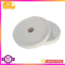 2x 8" Extra Thick Cotton Buffing Wheel, 70 Ply Polishing Wheel for Bench Grinder