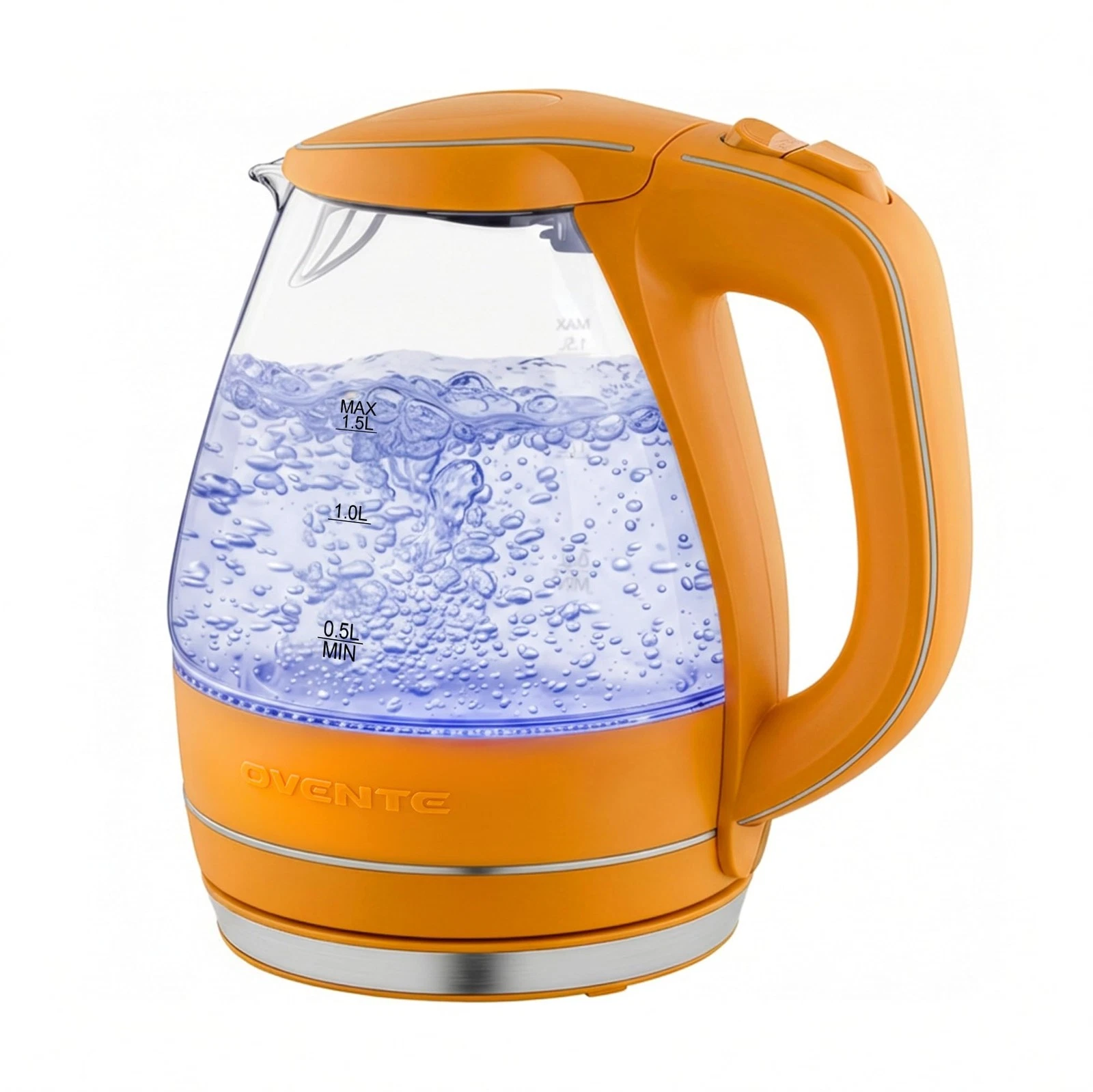 Electric Kettle, 1.5L Borosilicate Glass Countertop Water Heater and Boiler for