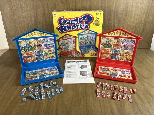 Guess Where? Board Game Vintage 2004 Milton Bradley Missing 1 Blue Family Piece