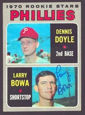 LARRY BOWA 1970 Topps #539 AUTOGRAPH Rookie PHILLIES Auto Signed RC Cubs Mets