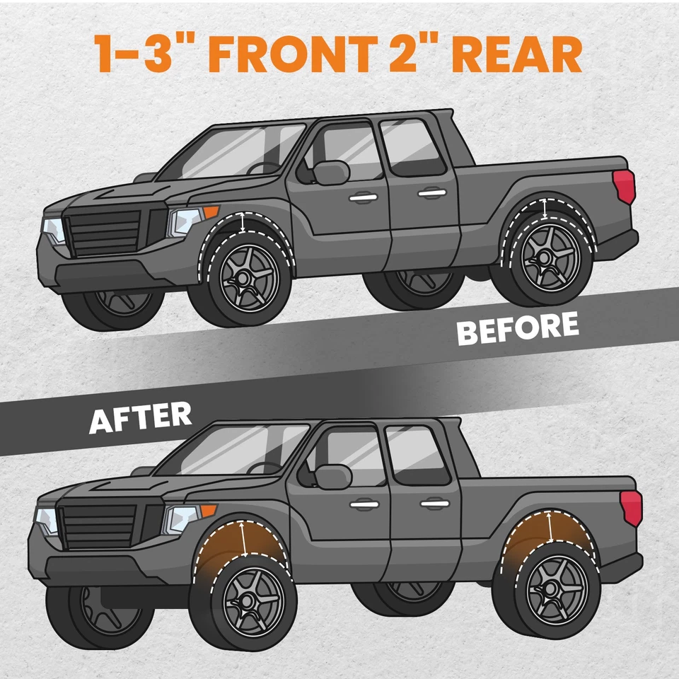 Kit Elevador 3" Delantero 2" Trasero Grilletes Llaves Torsión Para Dodge Durango 1998-2003 4x4 Foto 3 de 4