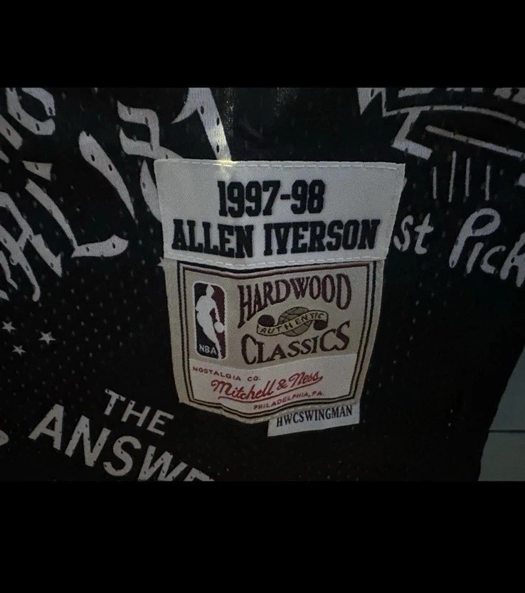 NWT Men’s Med Black Allen Iverson The Answer Philadelphia 76ers Sixers Jersey - Image 3 of 4