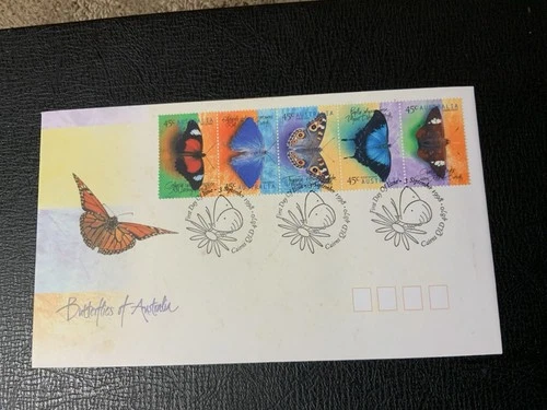 Australia 1998 #1694a,1695-1699 Butterflies - 2 FDCs