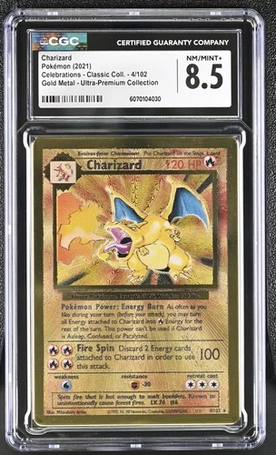 2021 Pokemon Celebrations Charizard Gold Metal Ultra Premium Collection CGC 8.5