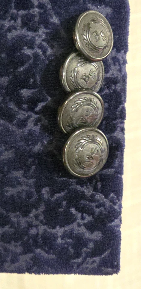 Blazer de terciopelo para hombre Ben Sherman 40R azul marino botones de metal chal solapa Foto 3 de 4