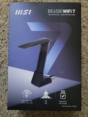 MSI BE6500 WiFi 7 USB Adapter Best Performance with USB 3.2 Gen 1 Port- Wireless