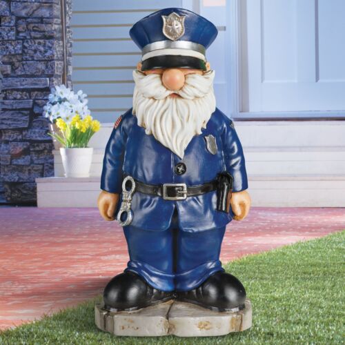 Hand-Painted Policeman Gnome Garden Statue - Picture 2 of 2