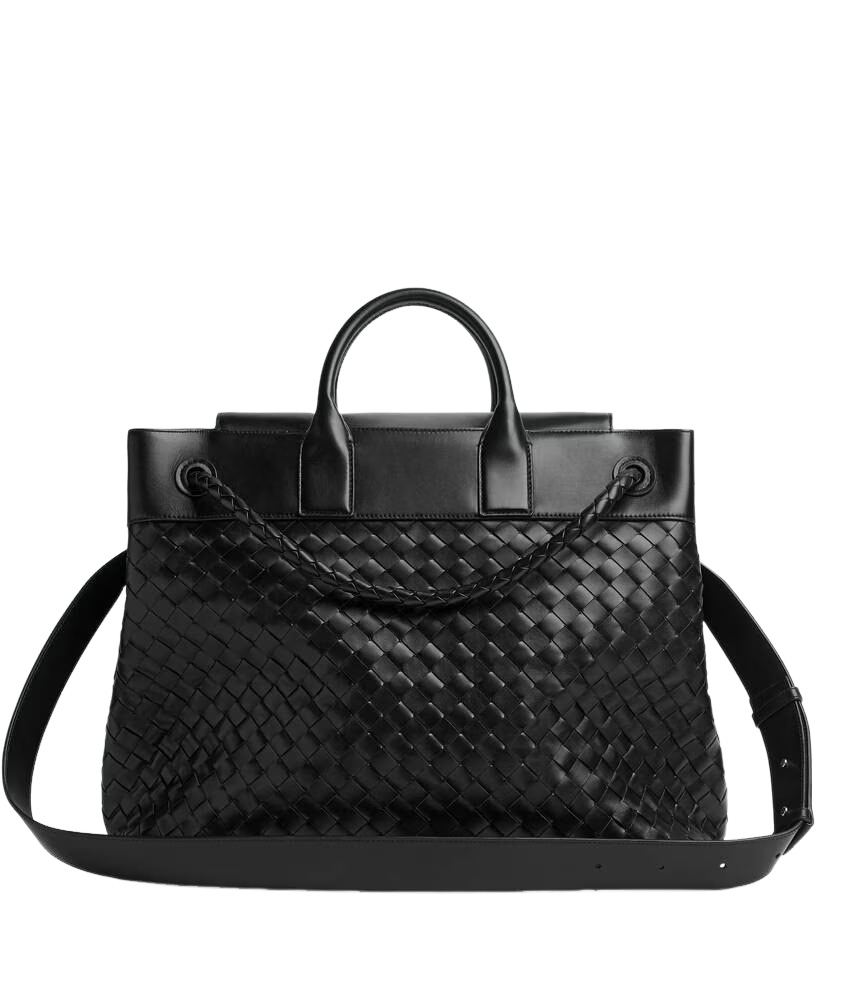 BOTTEGA VENETA Andiamo Voyager $8700 Black Top Handle Bag New