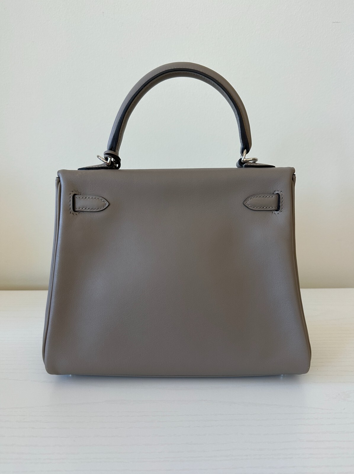 AUTHENTIC HERMES GRIS ASPHALT RETOURNE BIRKIN 25 BAG KELLY TOTE PALLADIUM image 3