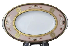 Noritake Commemoration Relish Underplate Butter Peach Art Deco EUC Retired
