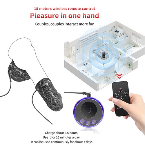BDSM Electro E-Stim Shock Stimulation Medical Set Cock Penis Ring For Men USA - Picture 14 of 20