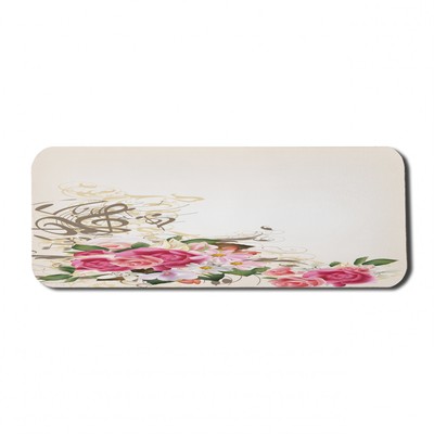 Ambesonne Ornate Floral Rectangle Non-Slip Mousepad, 31'' x 12'' Gaming Size