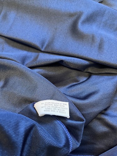 Set Vestido de Vestir Vintage Shadowline Bordado Azul Peignoir Vestido M - Imagen 6 de 6